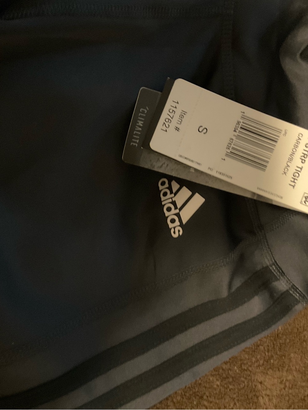 adidas Black Athletic Tights with Gray Logo